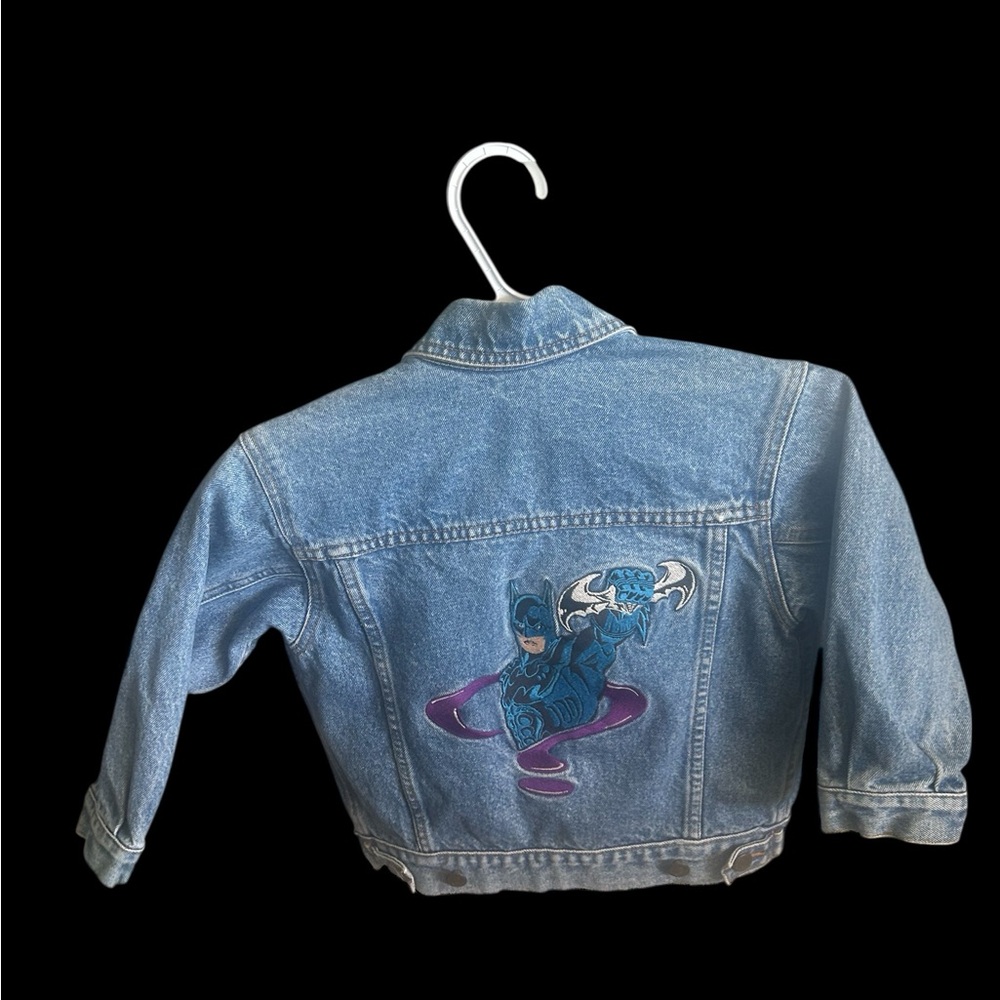 Vintage 90s DC Kids Blue Jean Jacket with Batman